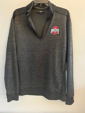 Ohio State Men's Dark Gray Quarter-Zip Pullover